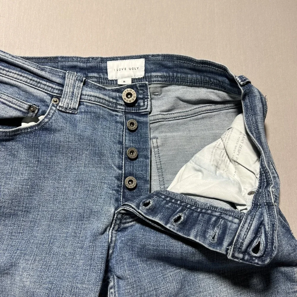 I Love Ugly Zespy‎ Jeans Mens Medium Tapered Slim Fit Ankle Zip Streetwear Pants